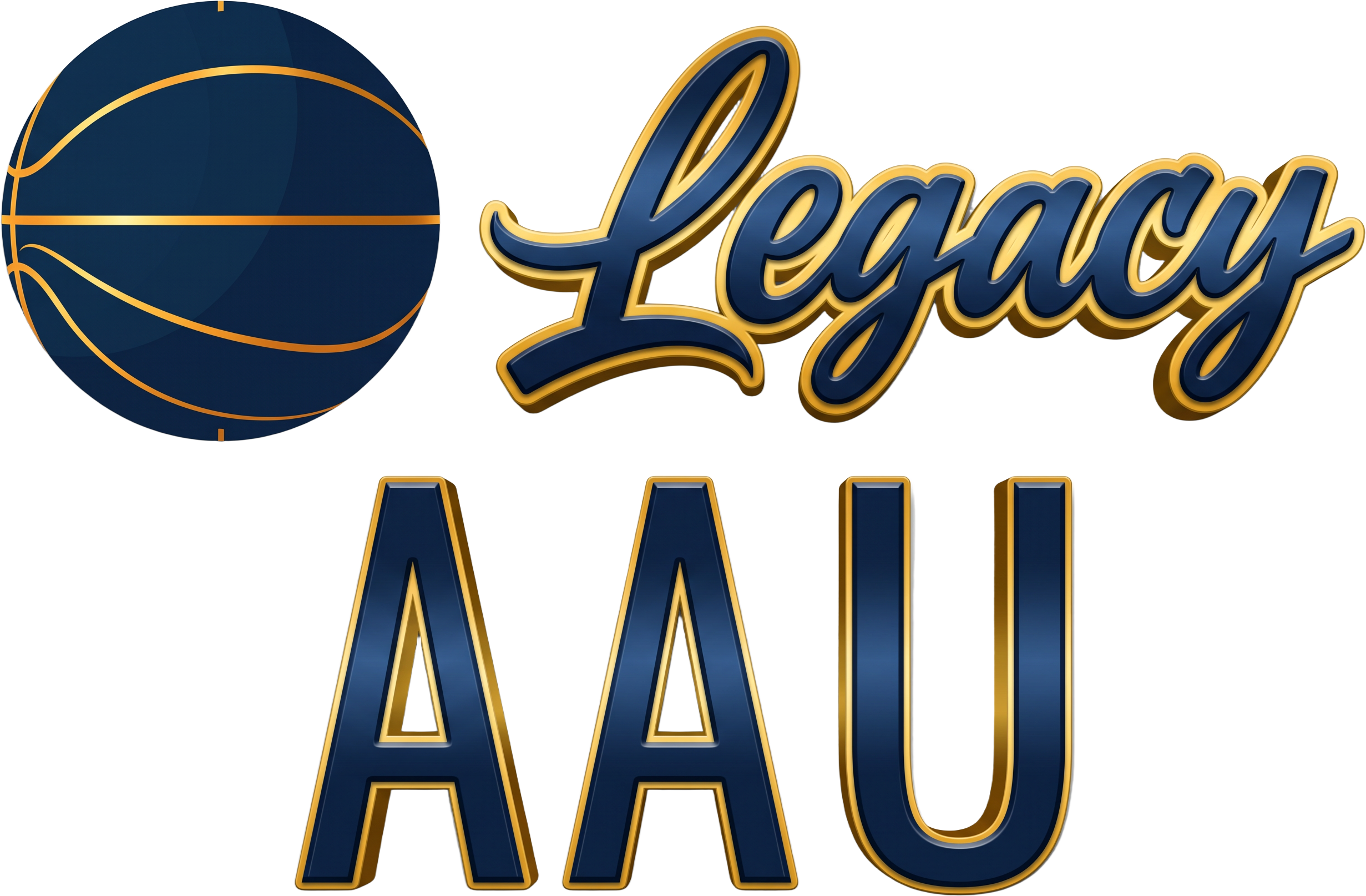Legacy AAU — Alt with Basketball — Reversed PNG