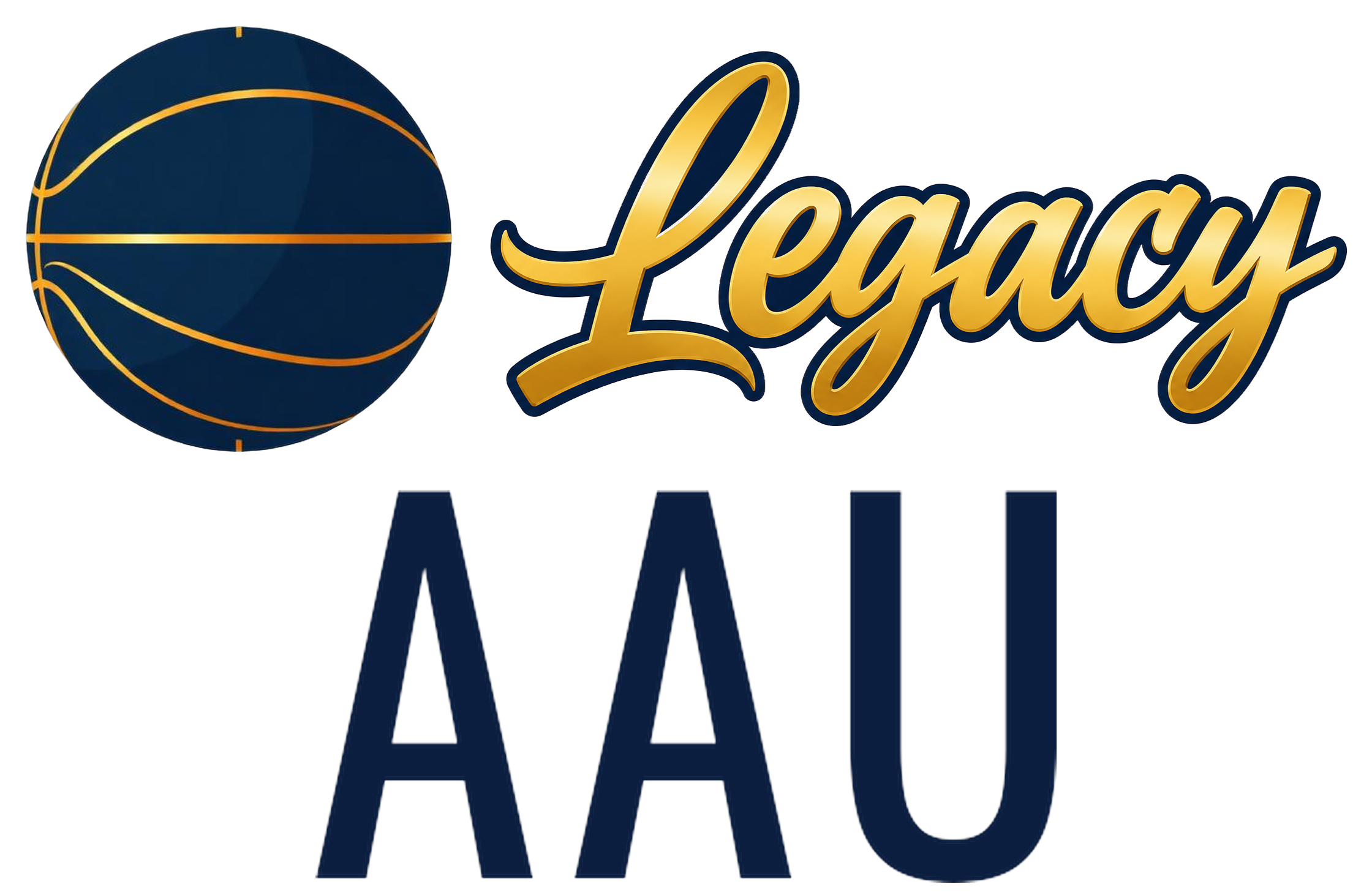 Legacy AAU — Alt with Basketball — Gold PNG